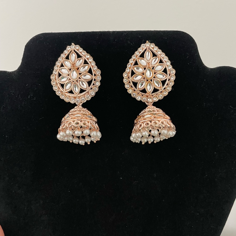 Elegant Gold and Silver Teardrop Earrings